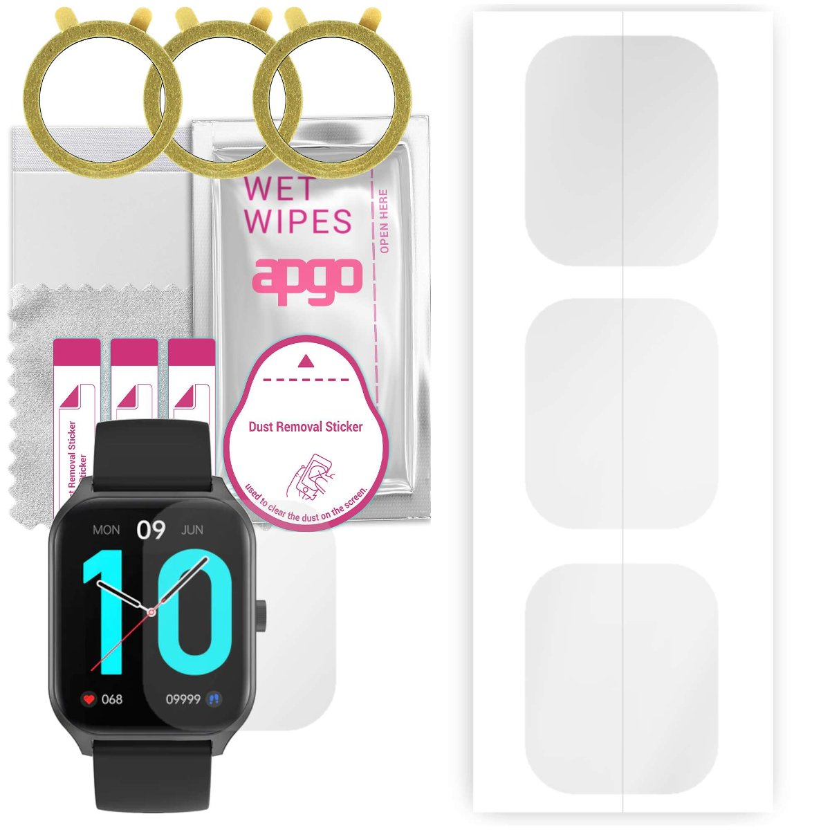 3x Folia hydrożelowa do Colmi P60 - apgo Smartwatch Hydrogel Protection Ochrona na ekran smartwatcha
