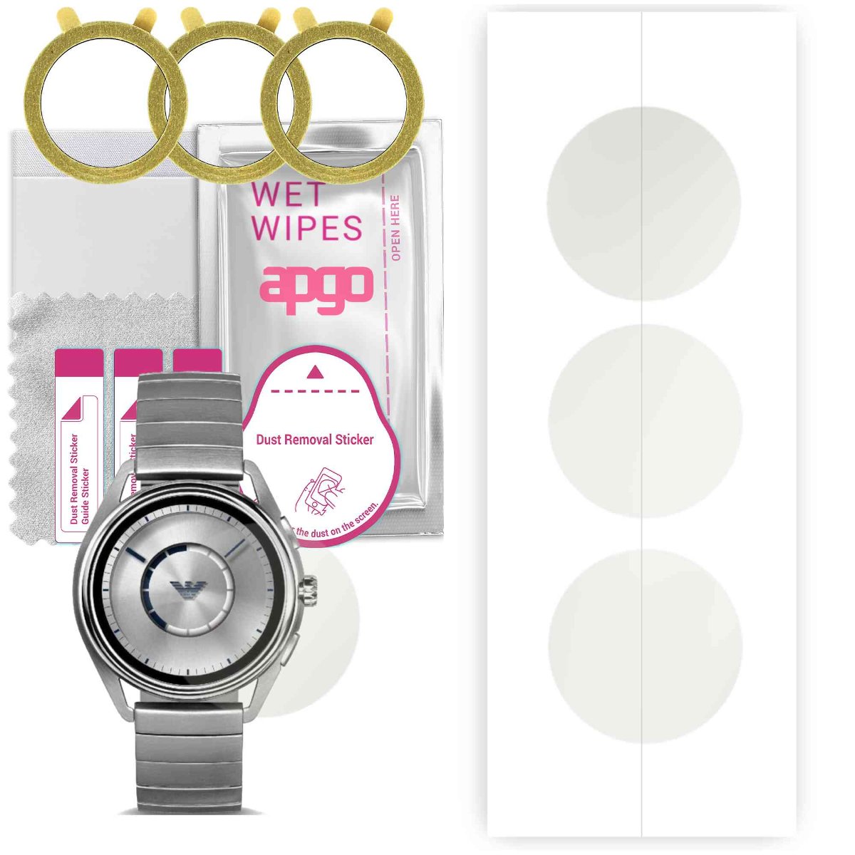 3x Folia hydrożelowa MATOWA do Emporio Armani ART 5006 - apgo Smartwatch Hydrogel MATTE Protection Ochrona na ekran smartwatcha