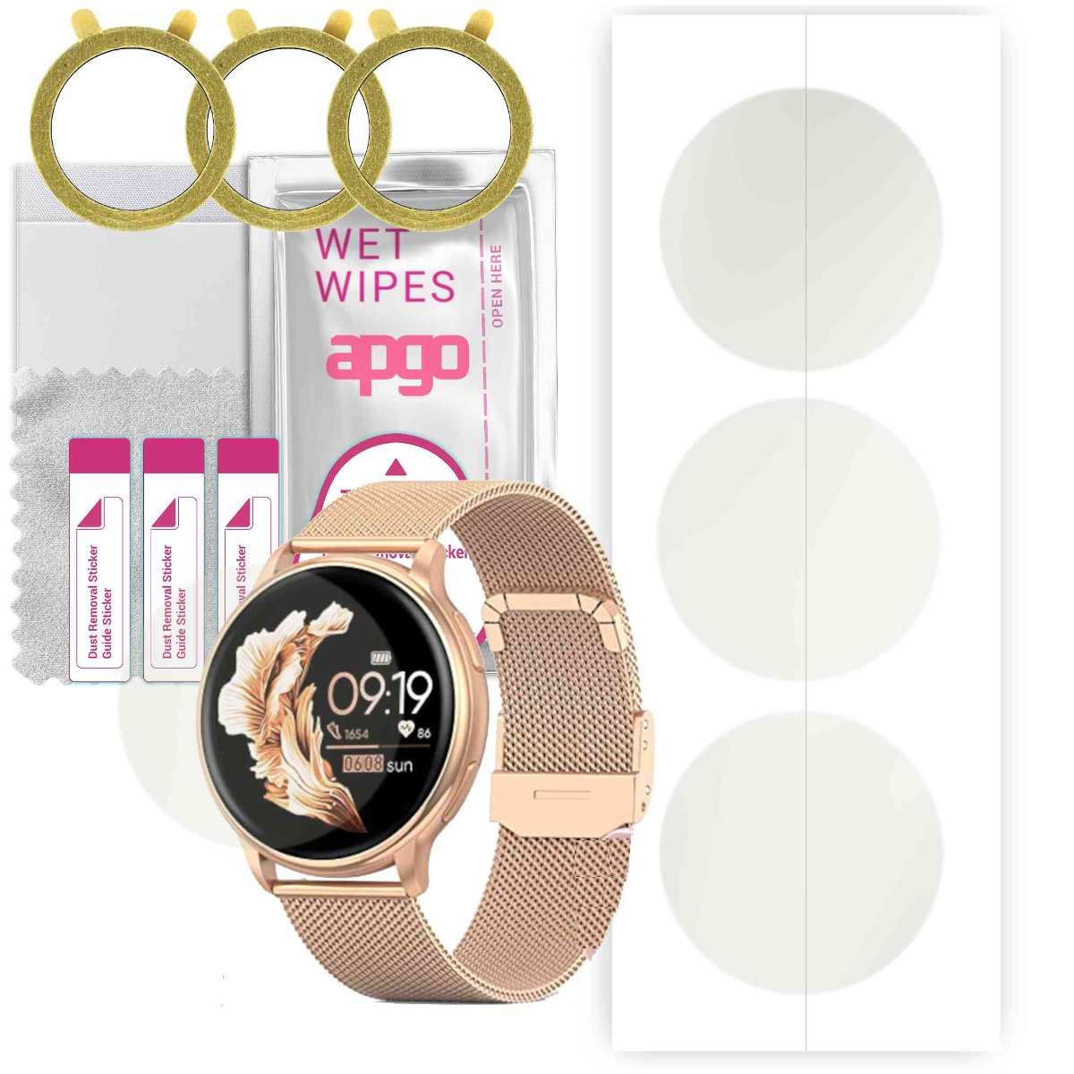 3x Folia hydrożelowa MATOWA do Nemheng N33 - apgo Smartwatch Hydrogel MATTE Protection Ochrona na ekran smartwatcha