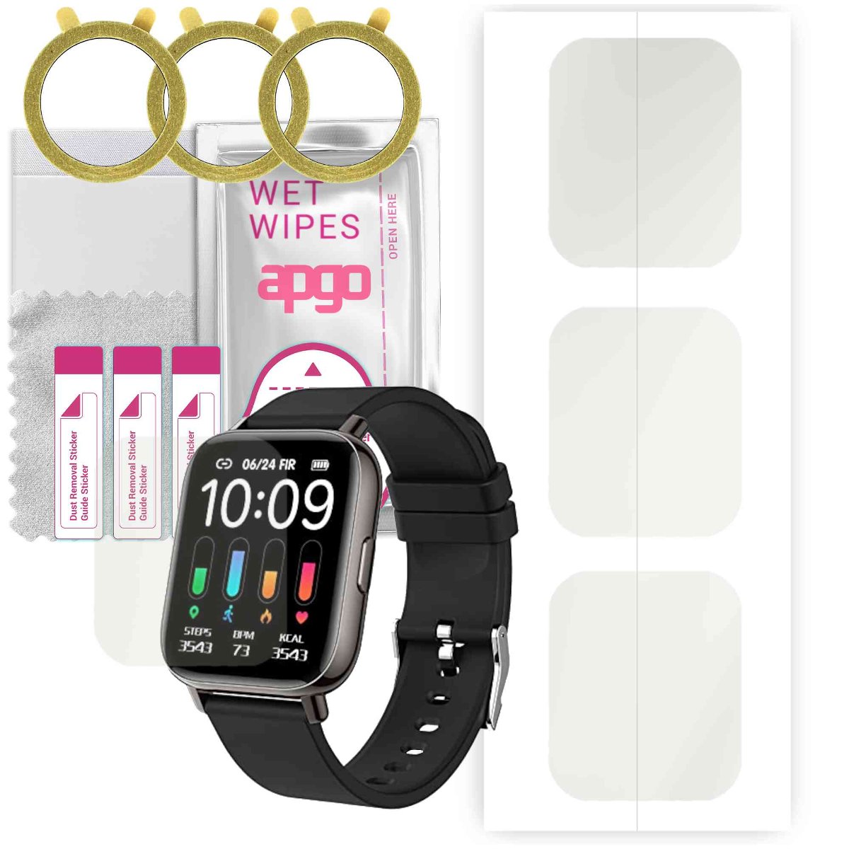 3x Folia hydrożelowa MATOWA do Nerunsa P32B HD - apgo Smartwatch Hydrogel MATTE Protection Ochrona na ekran smartwatcha