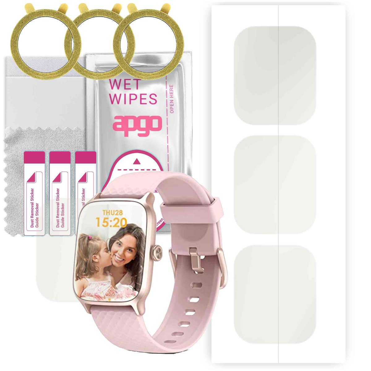 3x Folia hydrożelowa MATOWA do Oraimo EW1 - apgo Smartwatch Hydrogel MATTE Protection Ochrona na ekran smartwatcha