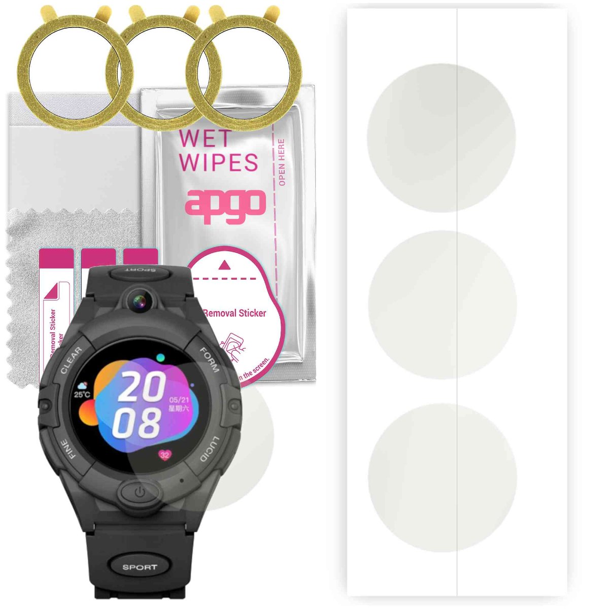 3x Folia hydrożelowa MATOWA do Bemi Sport - apgo Smartwatch Hydrogel MATTE Protection Ochrona na ekran smartwatcha