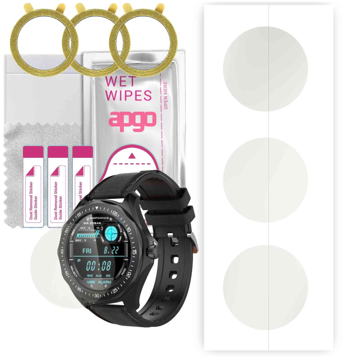 3x Folia hydrożelowa MATOWA do BlitzWolf BW-HL3 - apgo Smartwatch Hydrogel MATTE Protection Ochrona na ekran smartwatcha