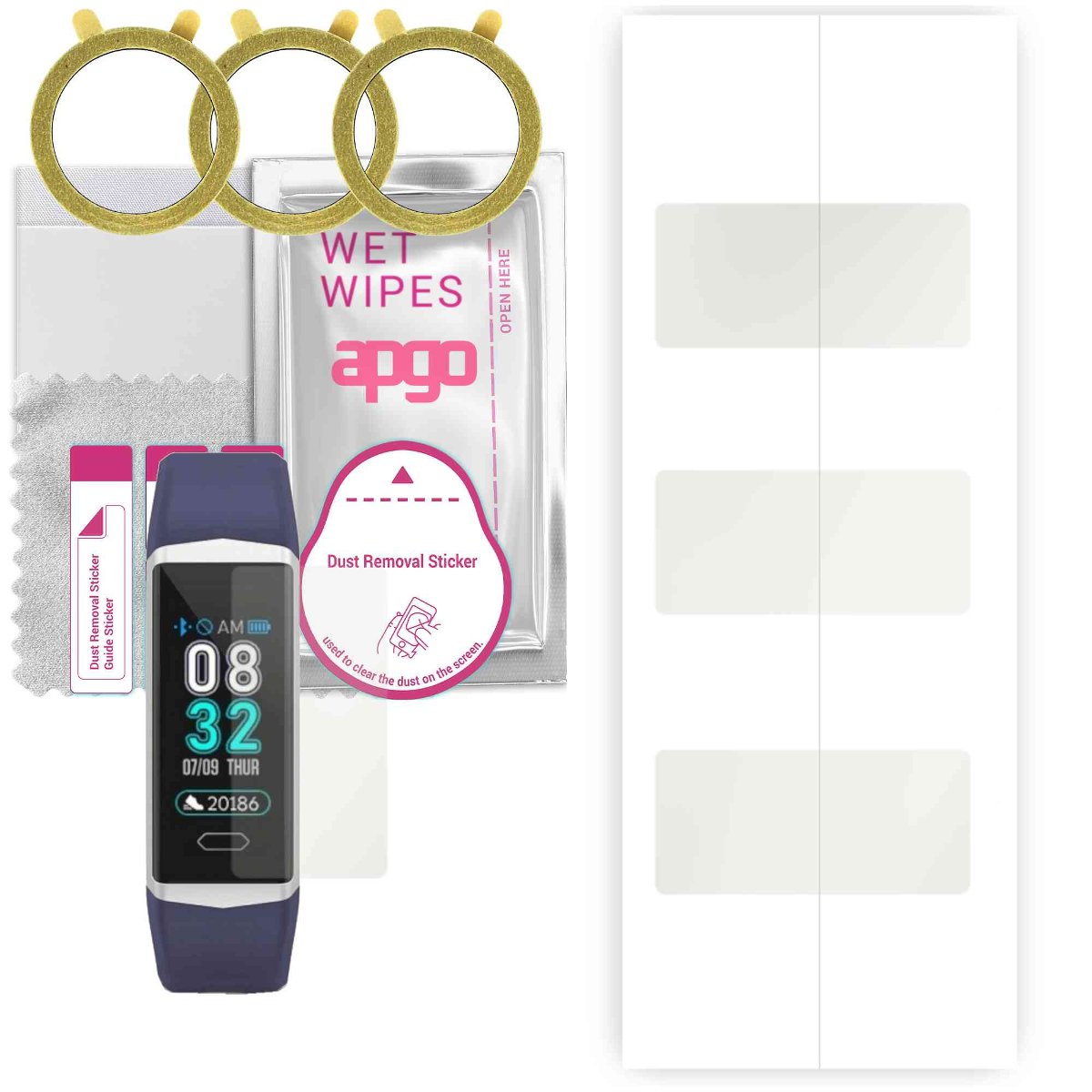3x Folia hydrożelowa MATOWA do Pacific Blue PC00159 - apgo Smartwatch Hydrogel MATTE Protection Ochrona na ekran smartwatcha