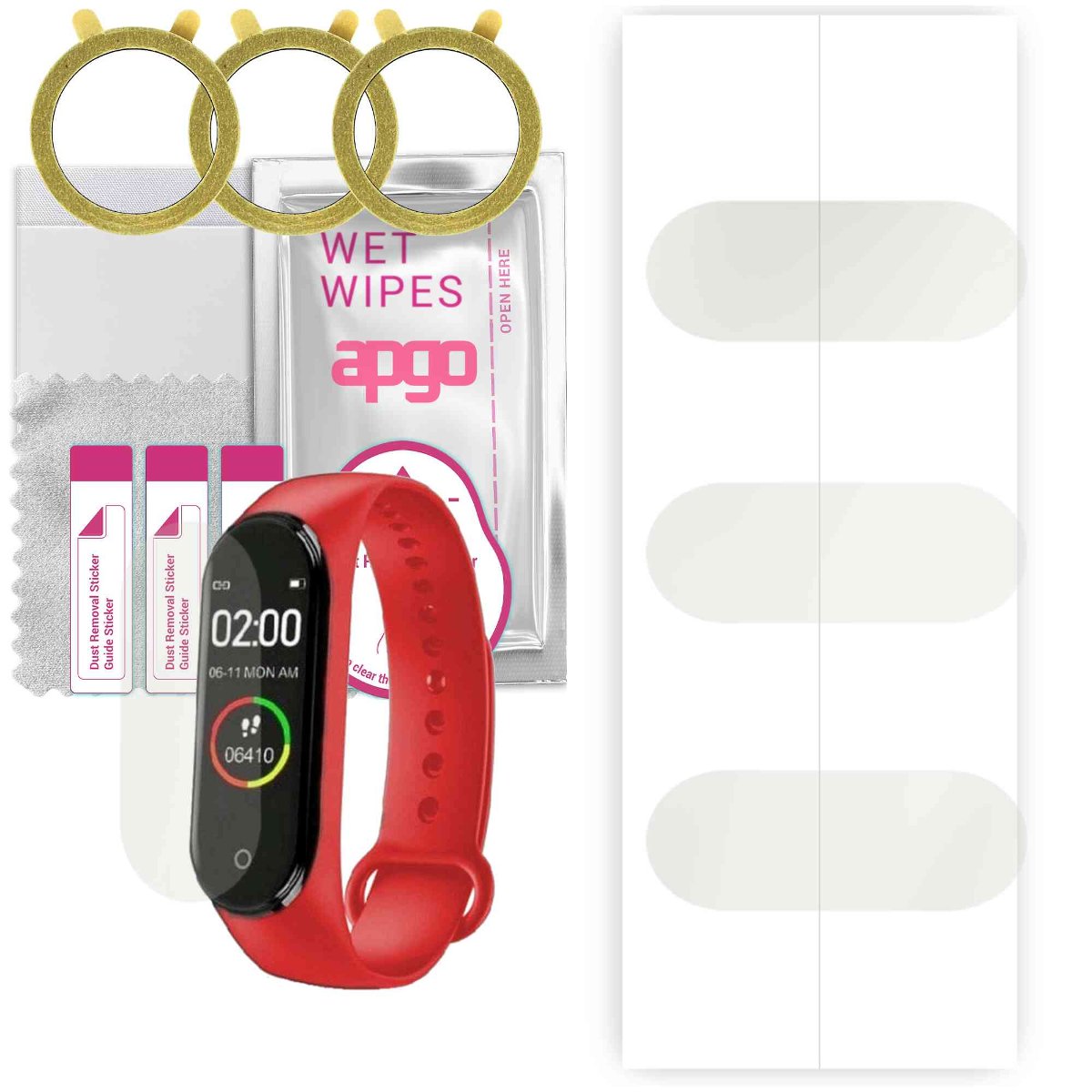 3x Folia hydrożelowa MATOWA do Pacific Red PC00145 - apgo Smartwatch Hydrogel MATTE Protection Ochrona na ekran smartwatcha