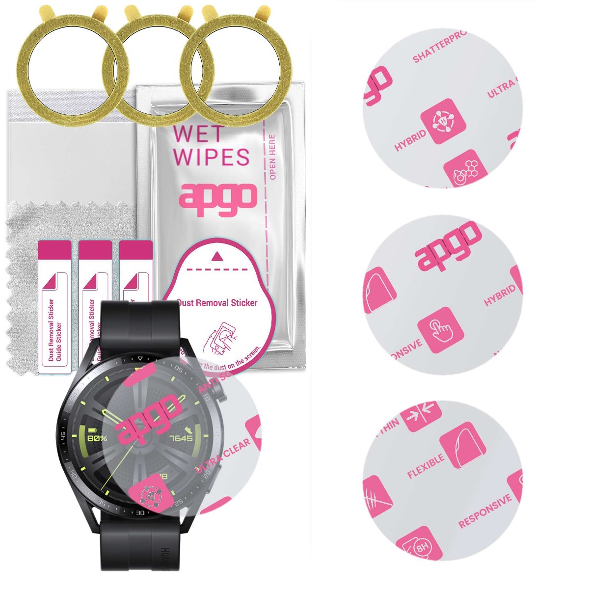 3x Szkło Hybrydowe do Huawei Watch GT 3 46mm Active