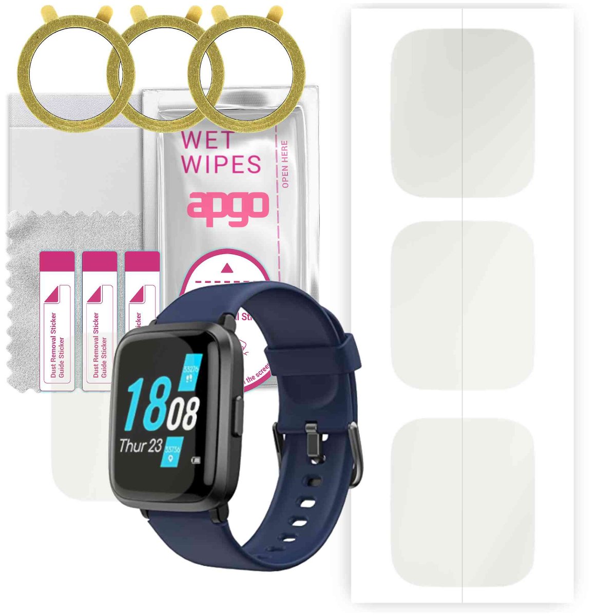 3x Folia hydrożelowa MATOWA do Holabuy AT205U  - apgo Smartwatch Hydrogel MATTE Protection Ochrona na ekran smartwatcha
