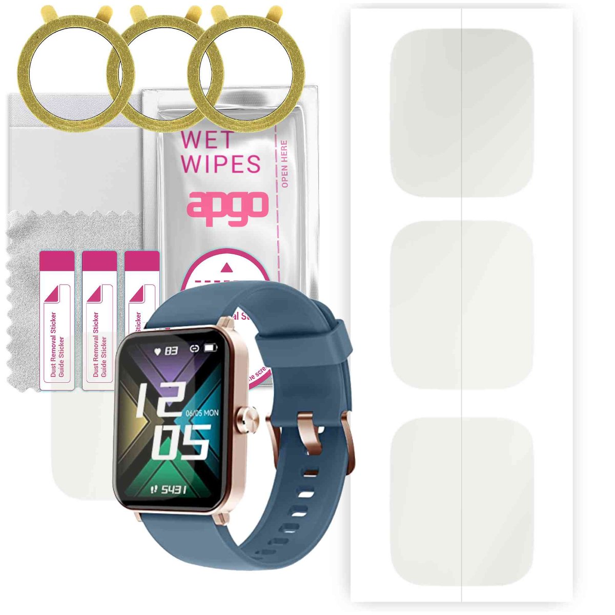 3x Folia hydrożelowa MATOWA do Huakua G50  - apgo Smartwatch Hydrogel MATTE Protection Ochrona na ekran smartwatcha