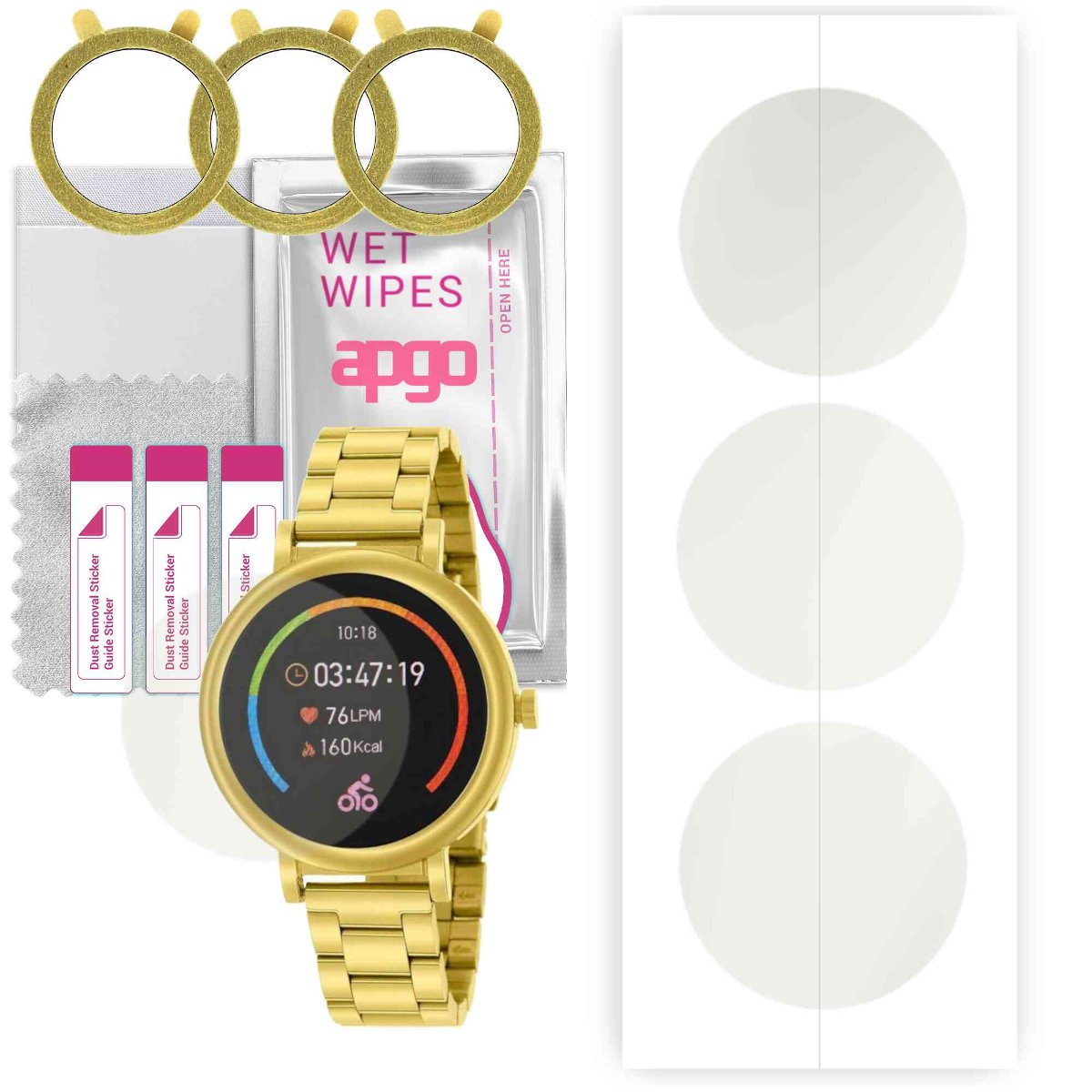 3x Folia hydrożelowa MATOWA do Marea Lady - apgo Smartwatch Hydrogel MATTE Protection Ochrona na ekran smartwatcha