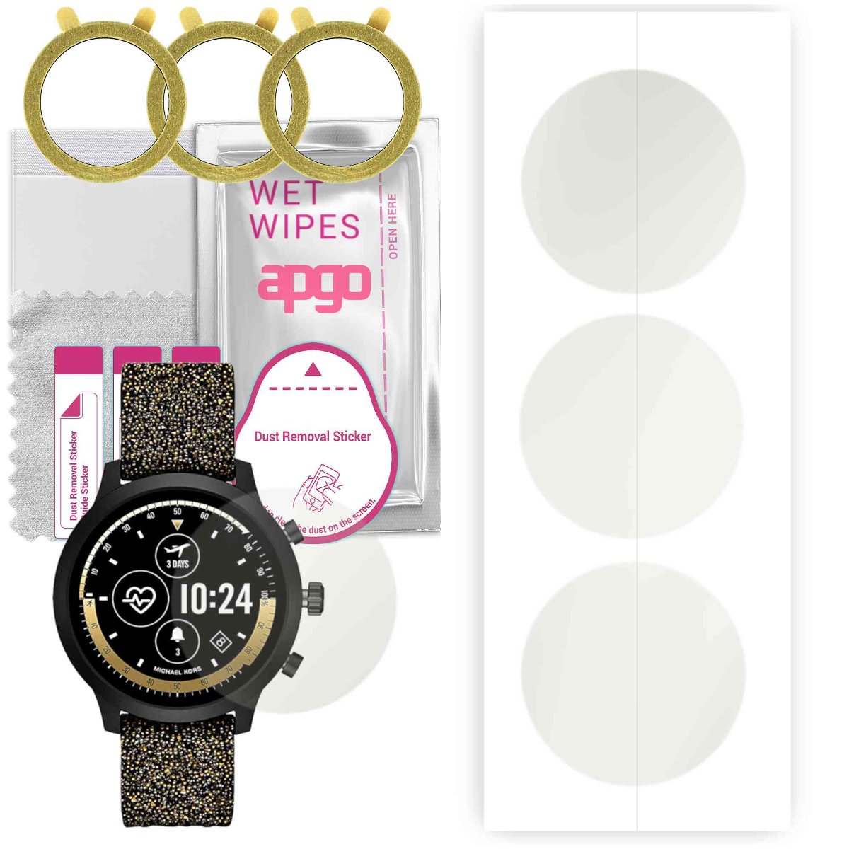 3x Folia hydrożelowa MATOWA do Michael Kors MKT5093  - apgo Smartwatch Hydrogel MATTE Protection Ochrona na ekran smartwatcha