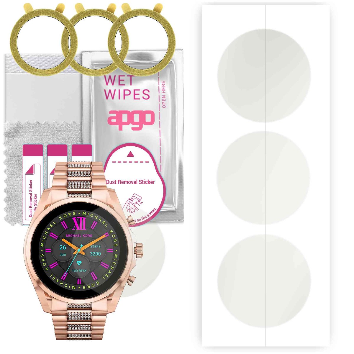 3x Folia hydrożelowa MATOWA do Michael Kors MKT5135V - apgo Smartwatch Hydrogel MATTE Protection Ochrona na ekran smartwatcha