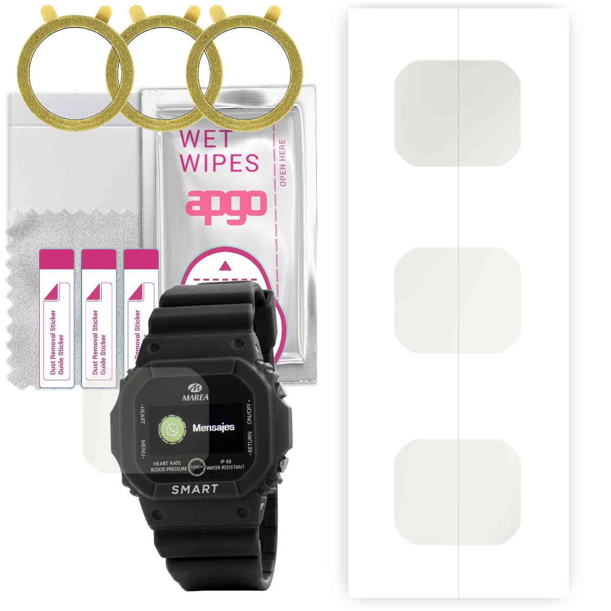 3x Folia hydrożelowa MATOWA do Marea Active - apgo Smartwatch Hydrogel MATTE Protection Ochrona na ekran smartwatcha