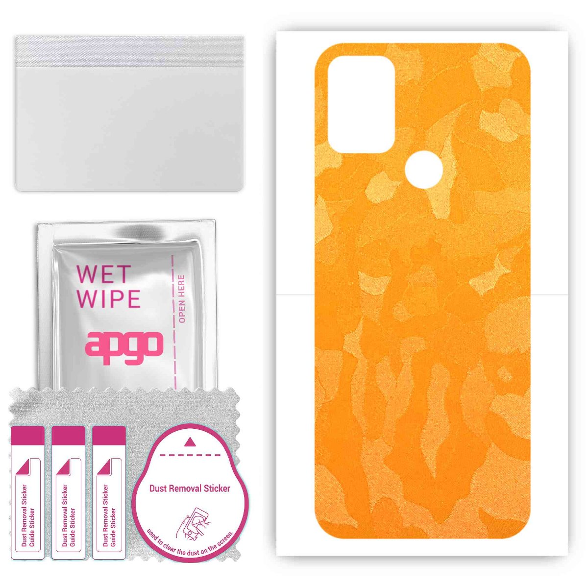 Folia naklejka skórka strukturalna na TYŁ do HTC Wildfire E2 Play -  Moro | Camo Żółty - apgo SKINS