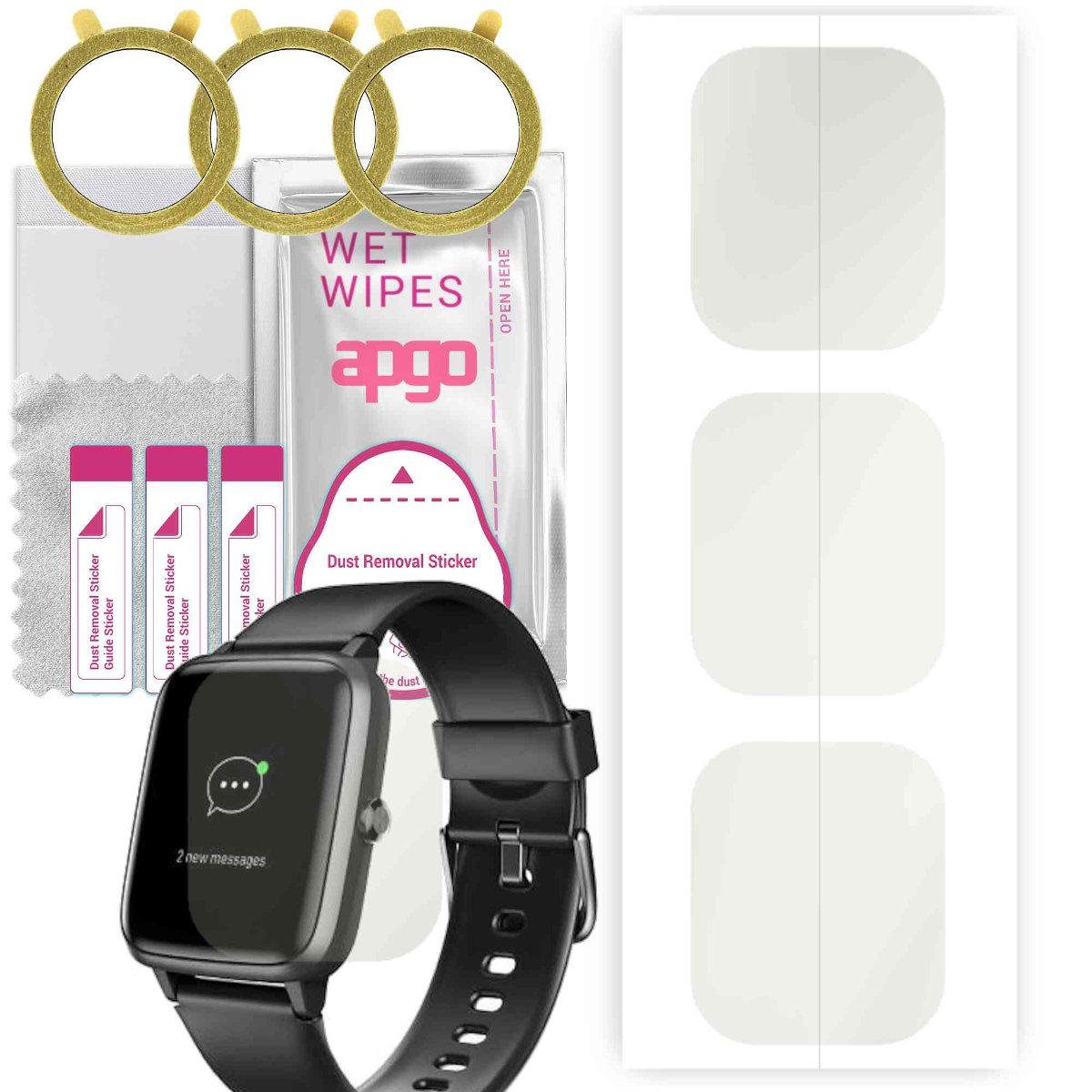 3x Folia hydrożelowa MATOWA do Hama Fit Watch 5910 - apgo Smartwatch Hydrogel MATTE Protection Ochrona na ekran smartwatcha