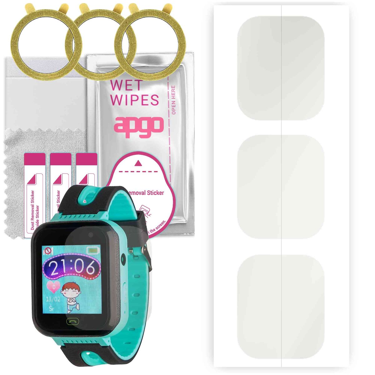 3x Folia hydrożelowa MATOWA do Garett Kids Fine (dla dzieci) - apgo Smartwatch Hydrogel MATTE Protection Ochrona na ekran smartwatcha