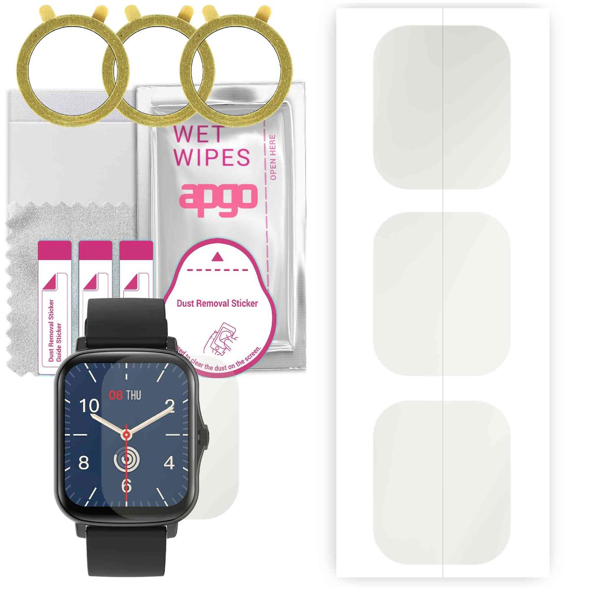 3x Folia hydrożelowa MATOWA do Colmi P8 Plus - apgo Smartwatch Hydrogel MATTE Protection Ochrona na ekran smartwatcha