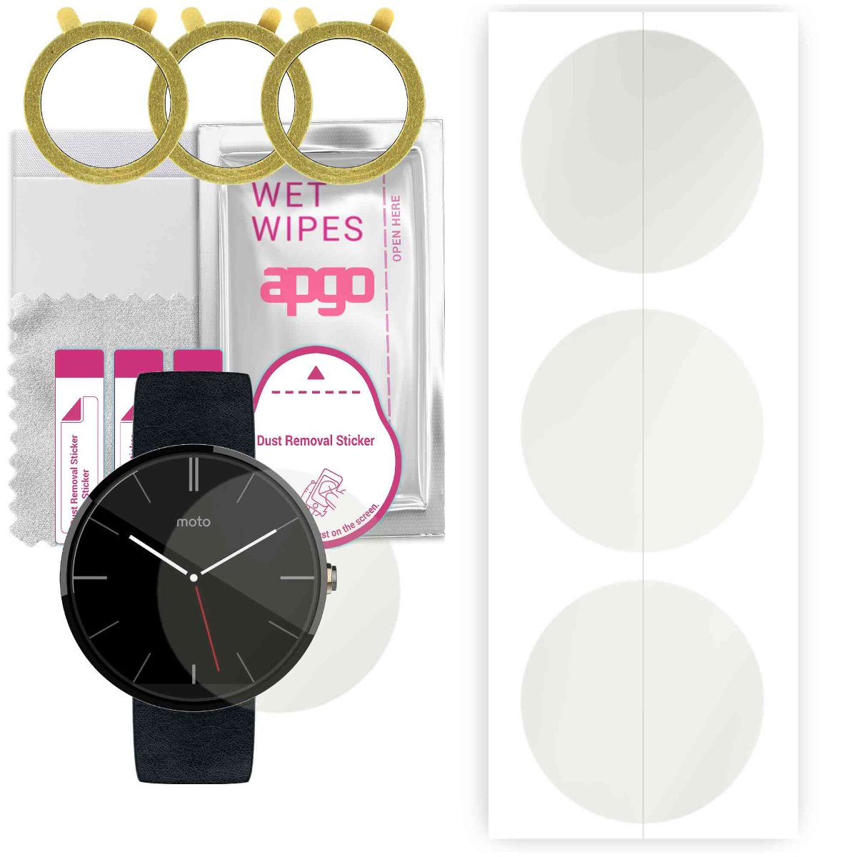 3x Folia hydrożelowa MATOWA do Motorola Moto 360 - apgo Smartwatch Hydrogel MATTE Protection Ochrona na ekran smartwatcha