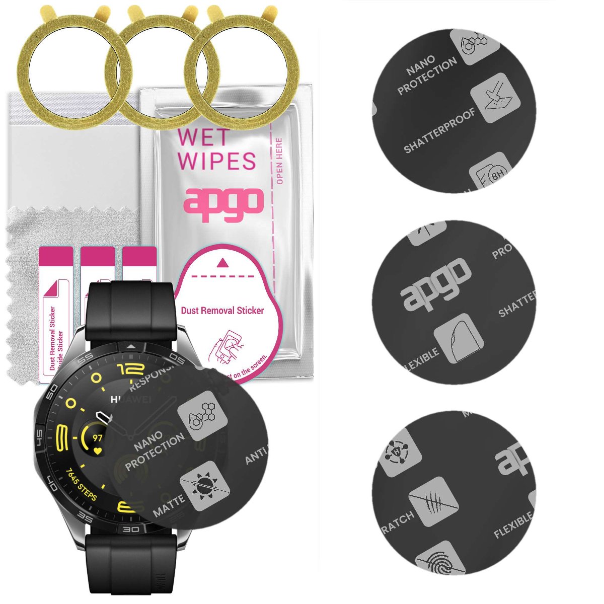 3x Szkło Hybrydowe MATOWE do Huawei Watch GT4 46 mm