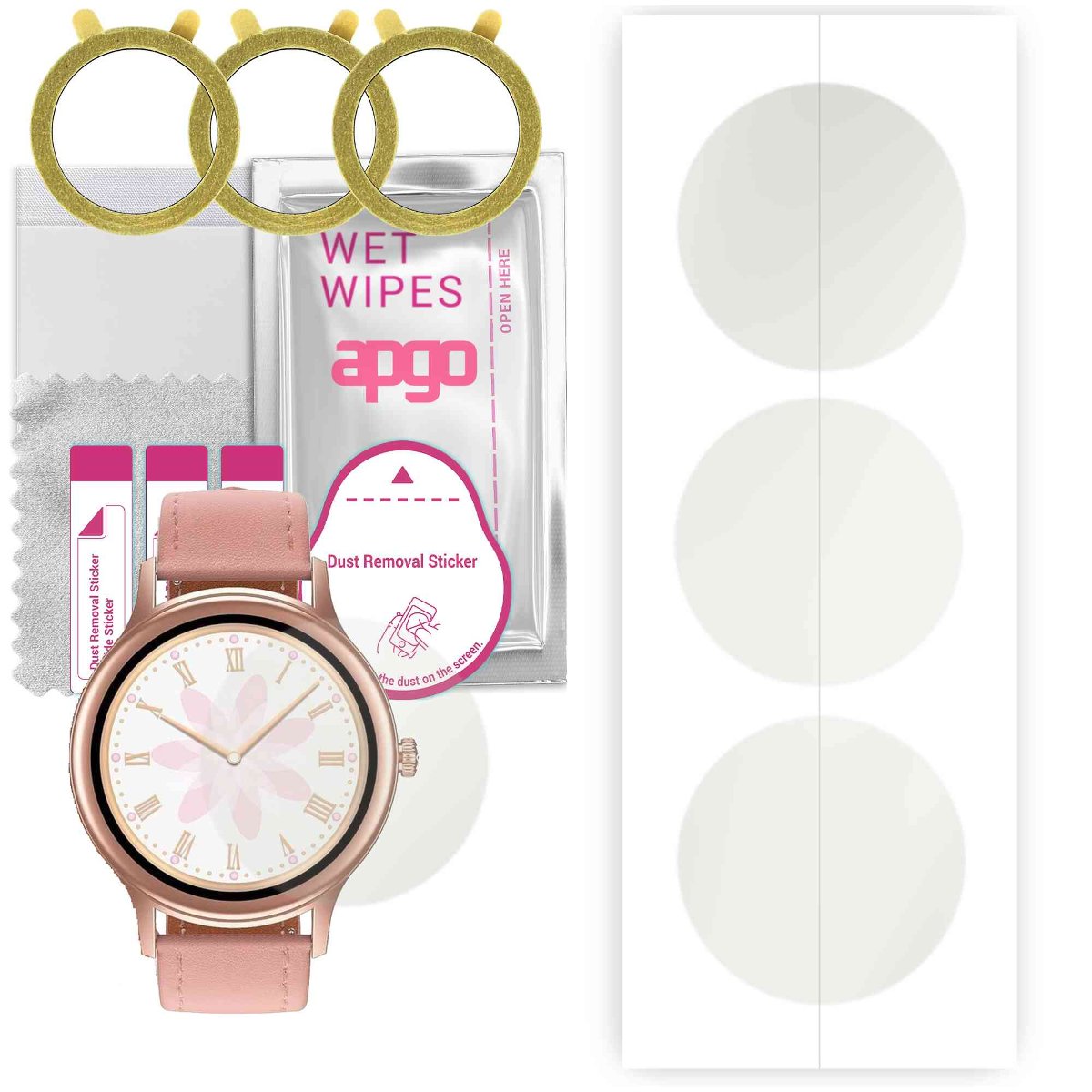 3x Folia hydrożelowa MATOWA do Pacific Rose SET PC00163 - apgo Smartwatch Hydrogel MATTE Protection Ochrona na ekran smartwatcha