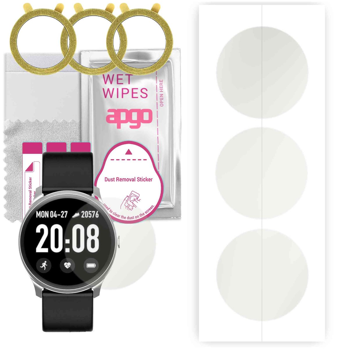 3x Folia hydrożelowa MATOWA do Pacific Black PC00149 - apgo Smartwatch Hydrogel MATTE Protection Ochrona na ekran smartwatcha