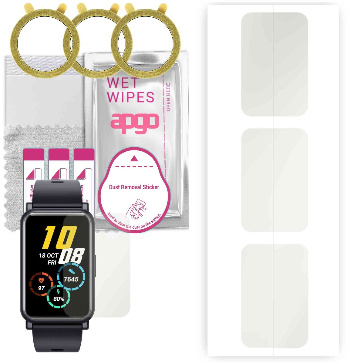 3x Folia hydrożelowa MATOWA do Honor Watch ES - apgo Smartwatch Hydrogel MATTE Protection Ochrona na ekran smartwatcha