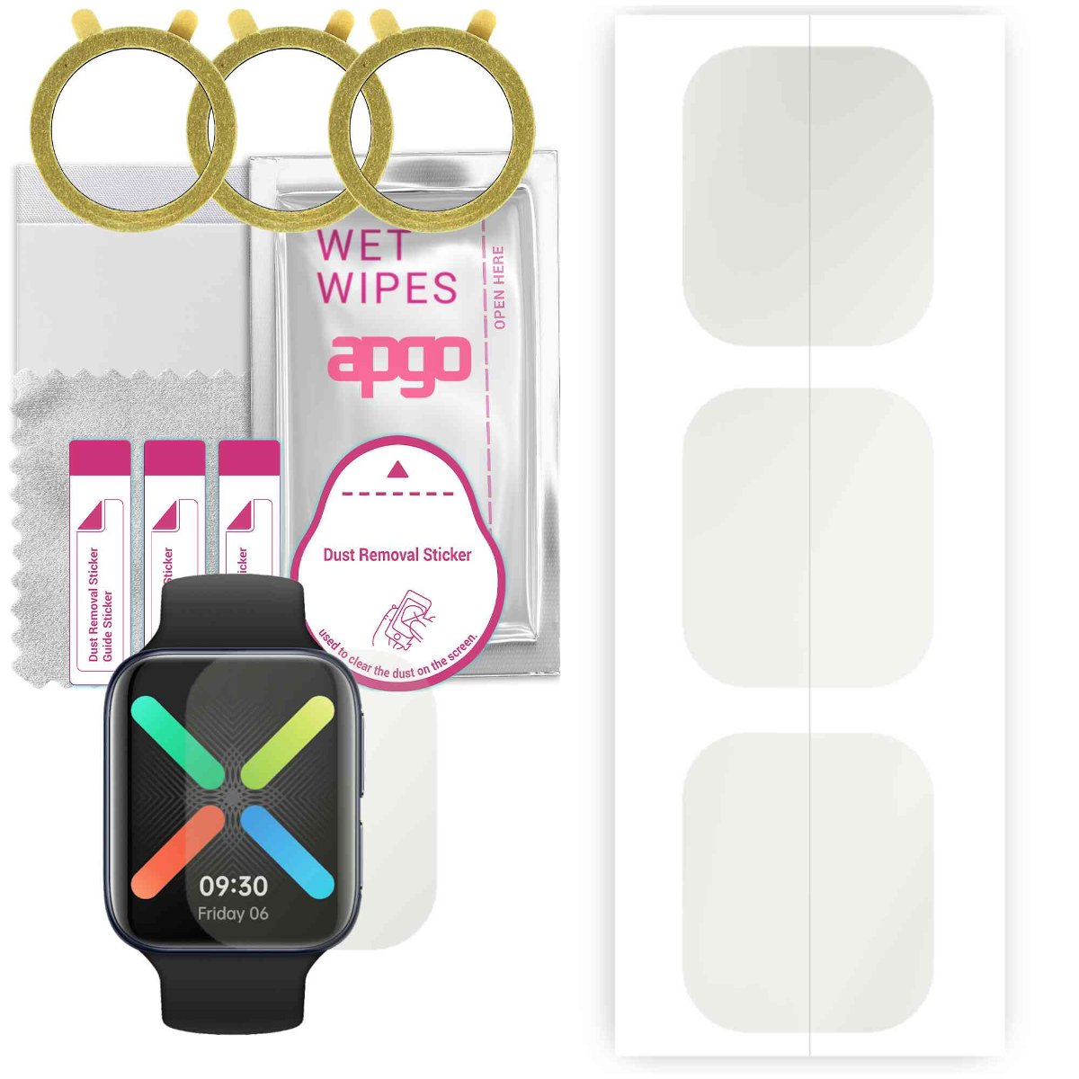 3x Folia hydrożelowa MATOWA do Oppo Watch (46mm) - apgo Smartwatch Hydrogel MATTE Protection Ochrona na ekran smartwatcha