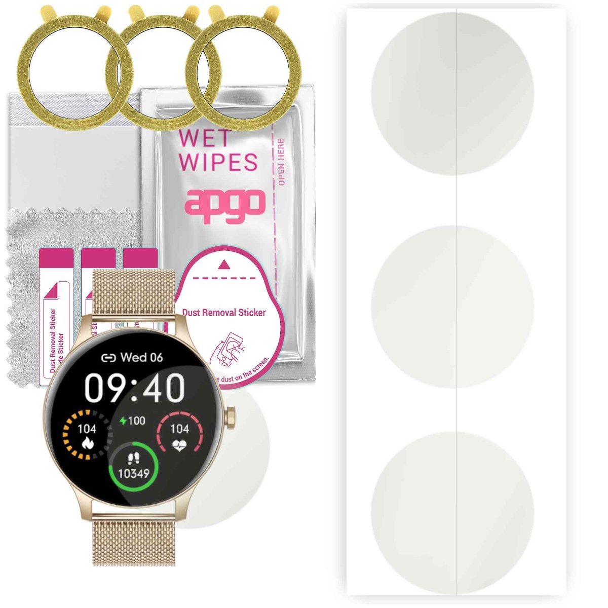 3x Folia hydrożelowa MATOWA do Garett Classy - apgo Smartwatch Hydrogel MATTE Protection Ochrona na ekran smartwatcha