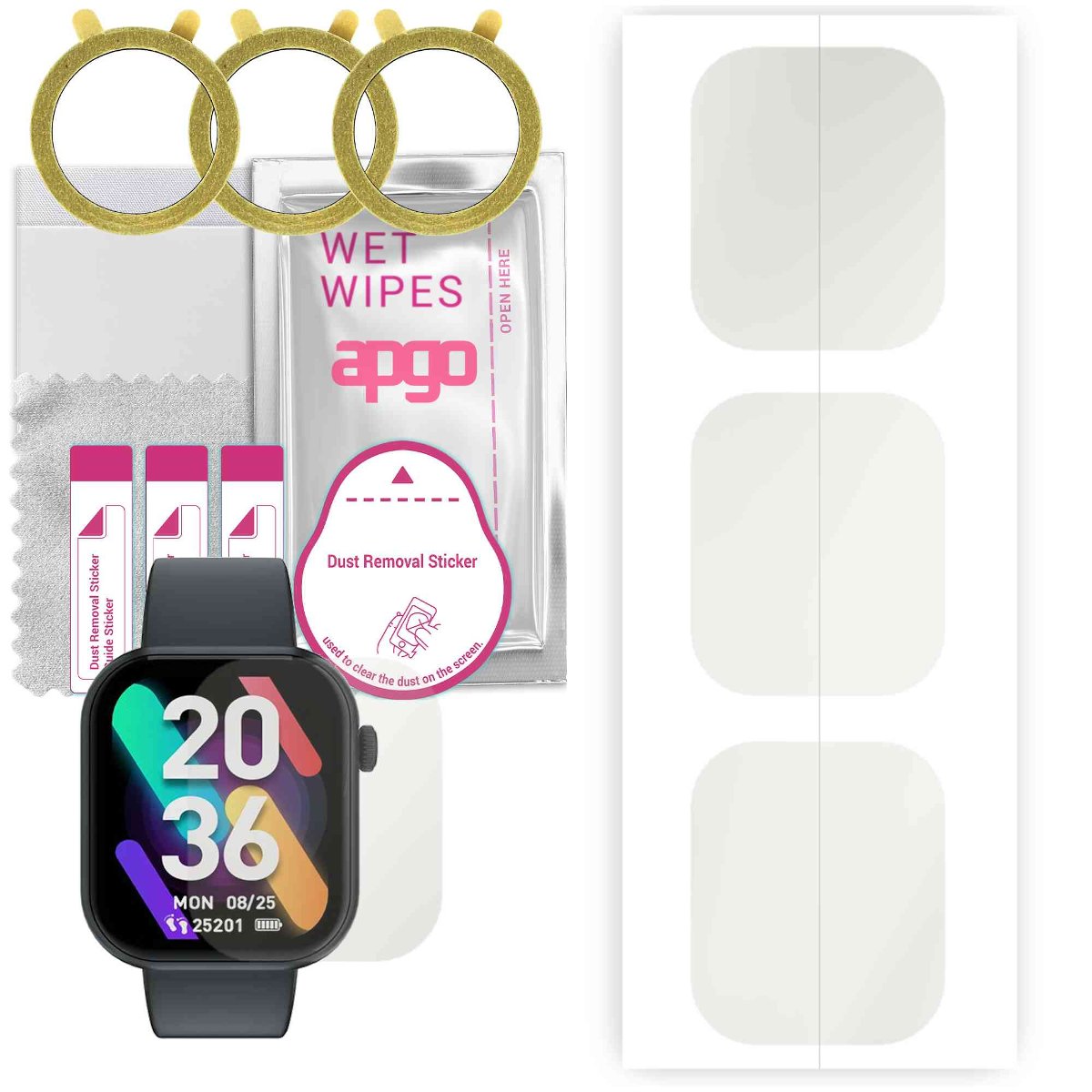 3x Folia hydrożelowa MATOWA do Cubot C5 - apgo Smartwatch Hydrogel MATTE Protection Ochrona na ekran smartwatcha