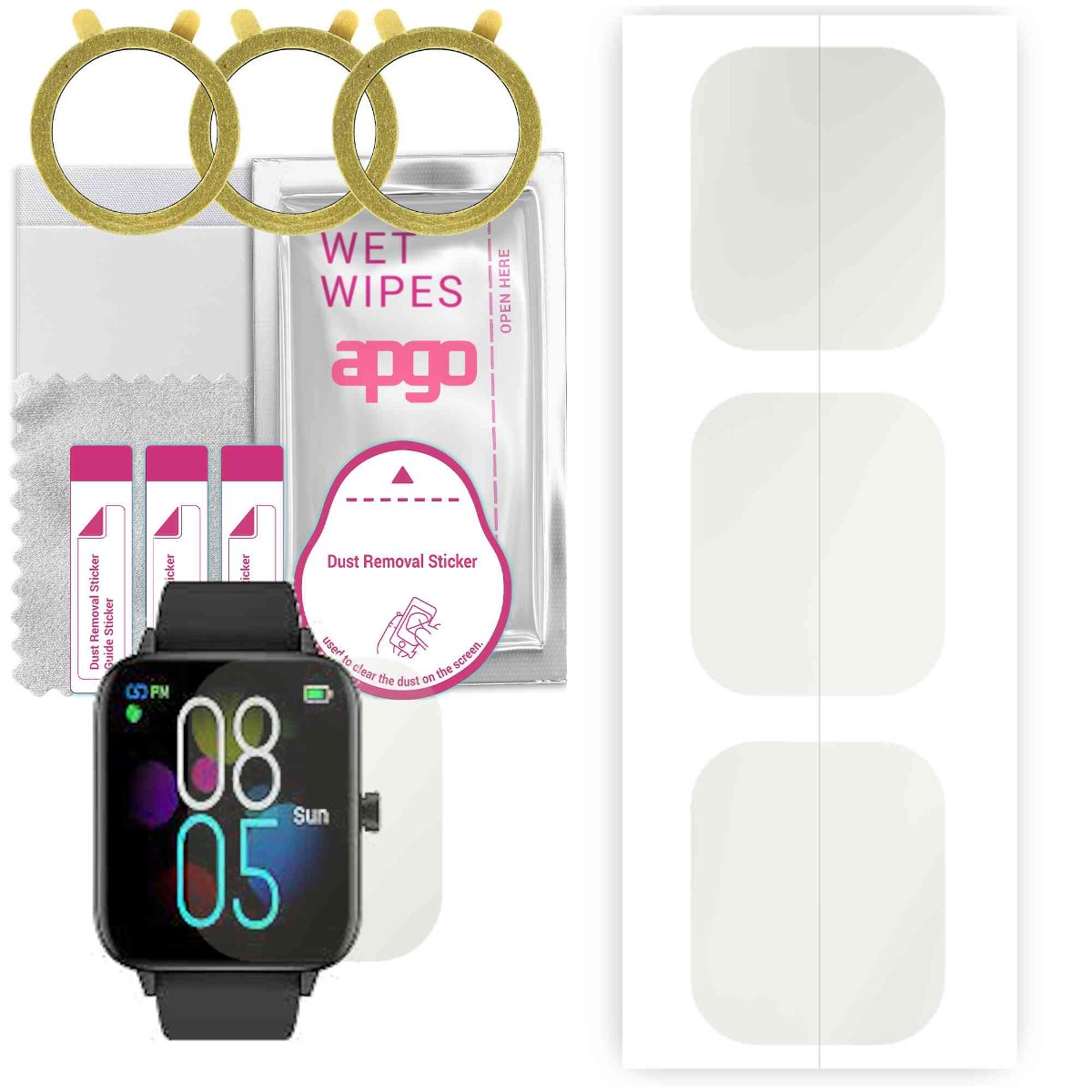 3x Folia hydrożelowa MATOWA do Cubot C7 - apgo Smartwatch Hydrogel MATTE Protection Ochrona na ekran smartwatcha