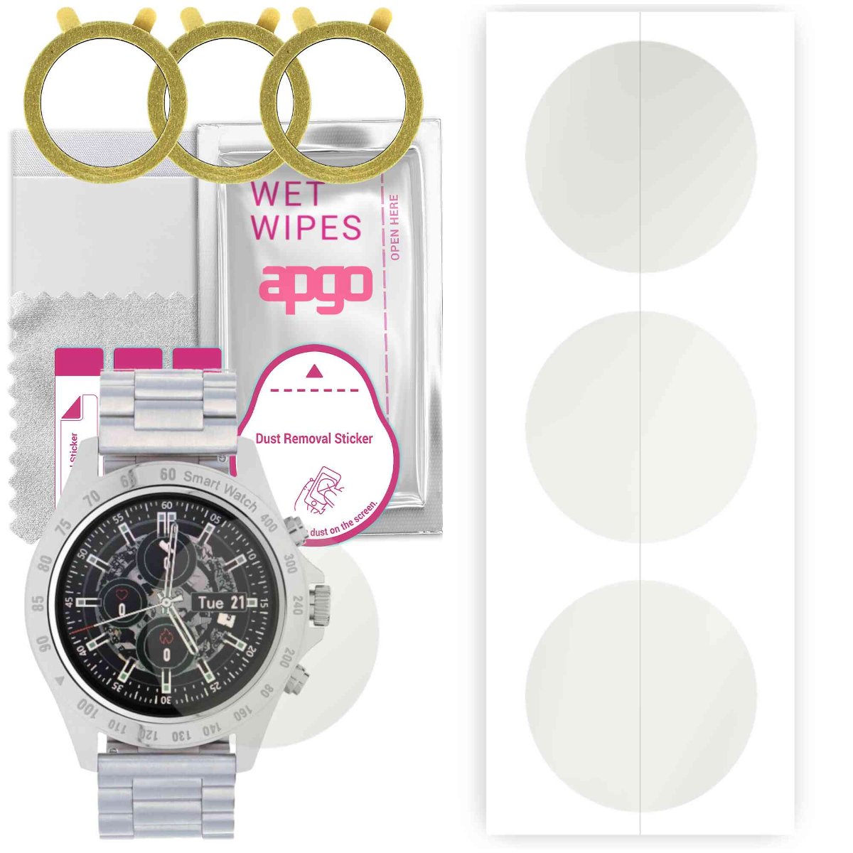 3x Folia hydrożelowa MATOWA do Garett Men Style - apgo Smartwatch Hydrogel MATTE Protection Ochrona na ekran smartwatcha