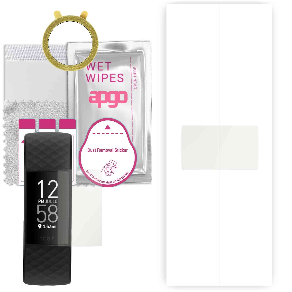 1x Folia hydrożelowa MATOWA do Fitbit Charge 4 - apgo Smartwatch Hydrogel MATTE Protection Ochrona na ekran smartwatcha