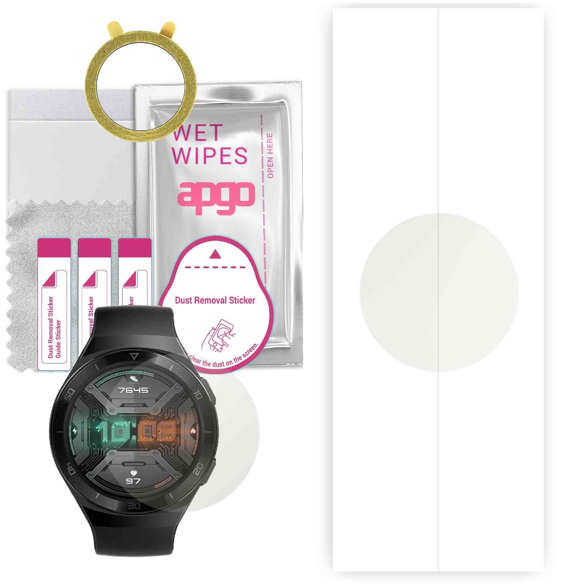 1x Folia hydrożelowa MATOWA do Huawei Watch GT 2e - apgo Smartwatch Hydrogel MATTE Protection Ochrona na ekran smartwatcha