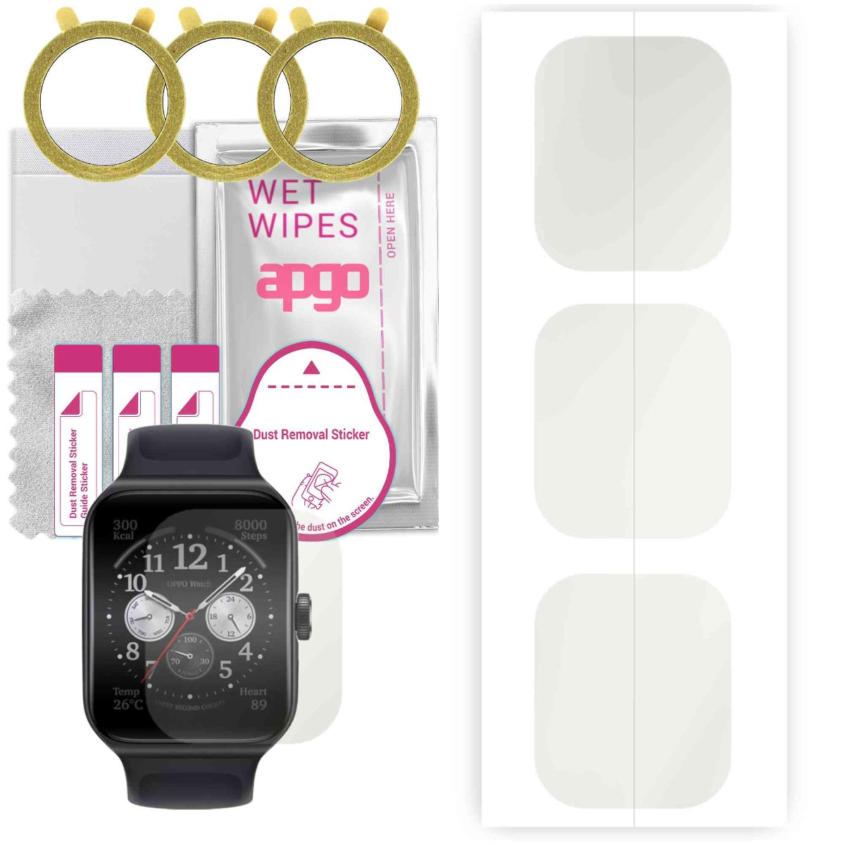 3x Folia hydrożelowa MATOWA do Oppo Watch 3 Pro - apgo Smartwatch Hydrogel MATTE Protection Ochrona na ekran smartwatcha