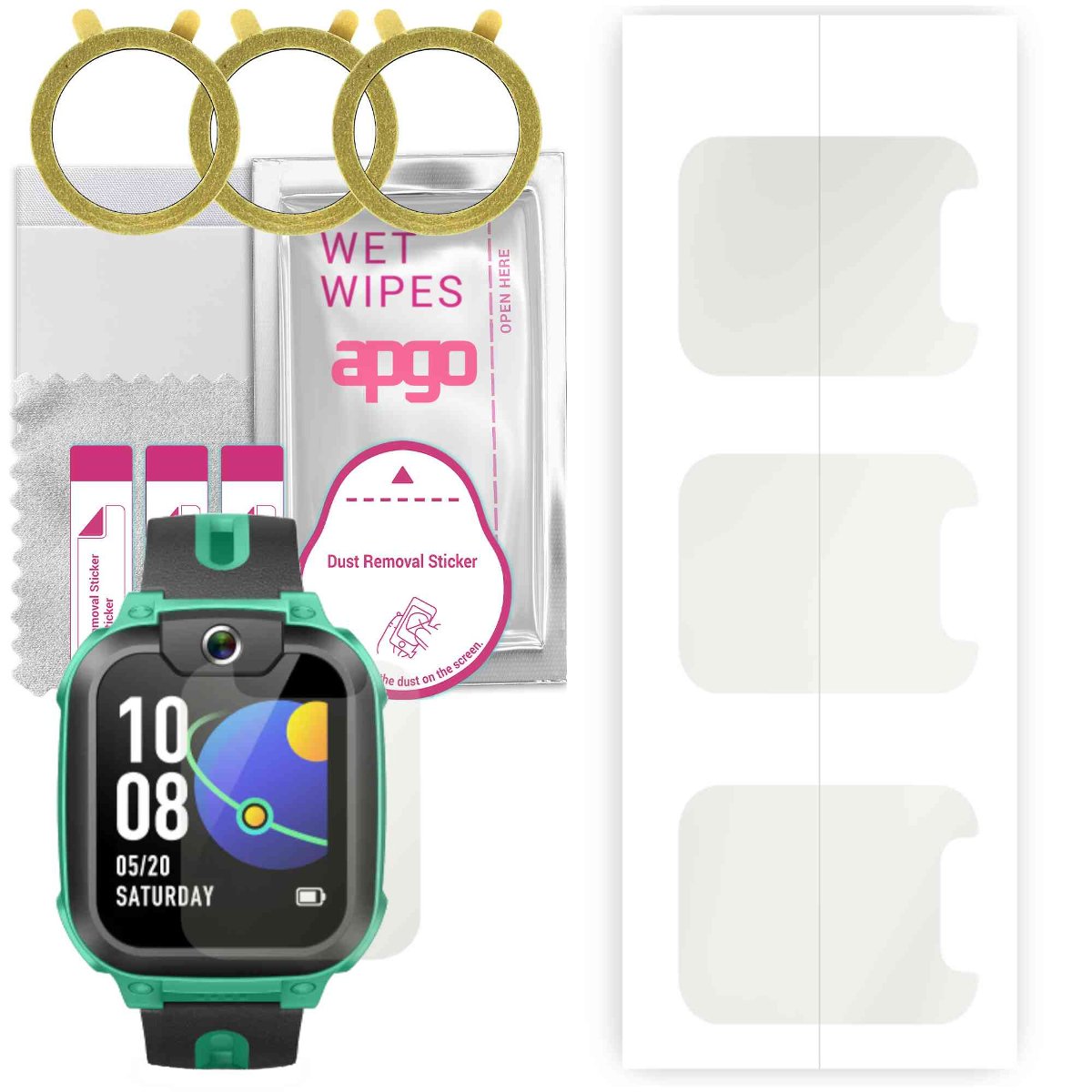 3x Folia hydrożelowa MATOWA do Imoo Z1 Children - apgo Smartwatch Hydrogel MATTE Protection Ochrona na ekran smartwatcha