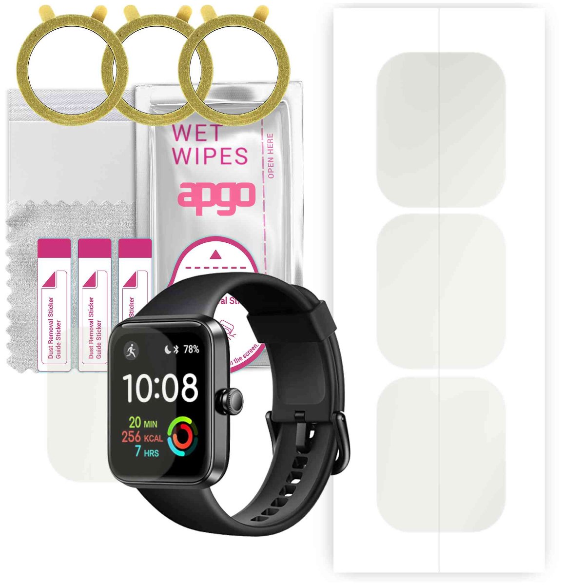 3x Folia hydrożelowa MATOWA do Aeac ID207  - apgo Smartwatch Hydrogel MATTE Protection Ochrona na ekran smartwatcha