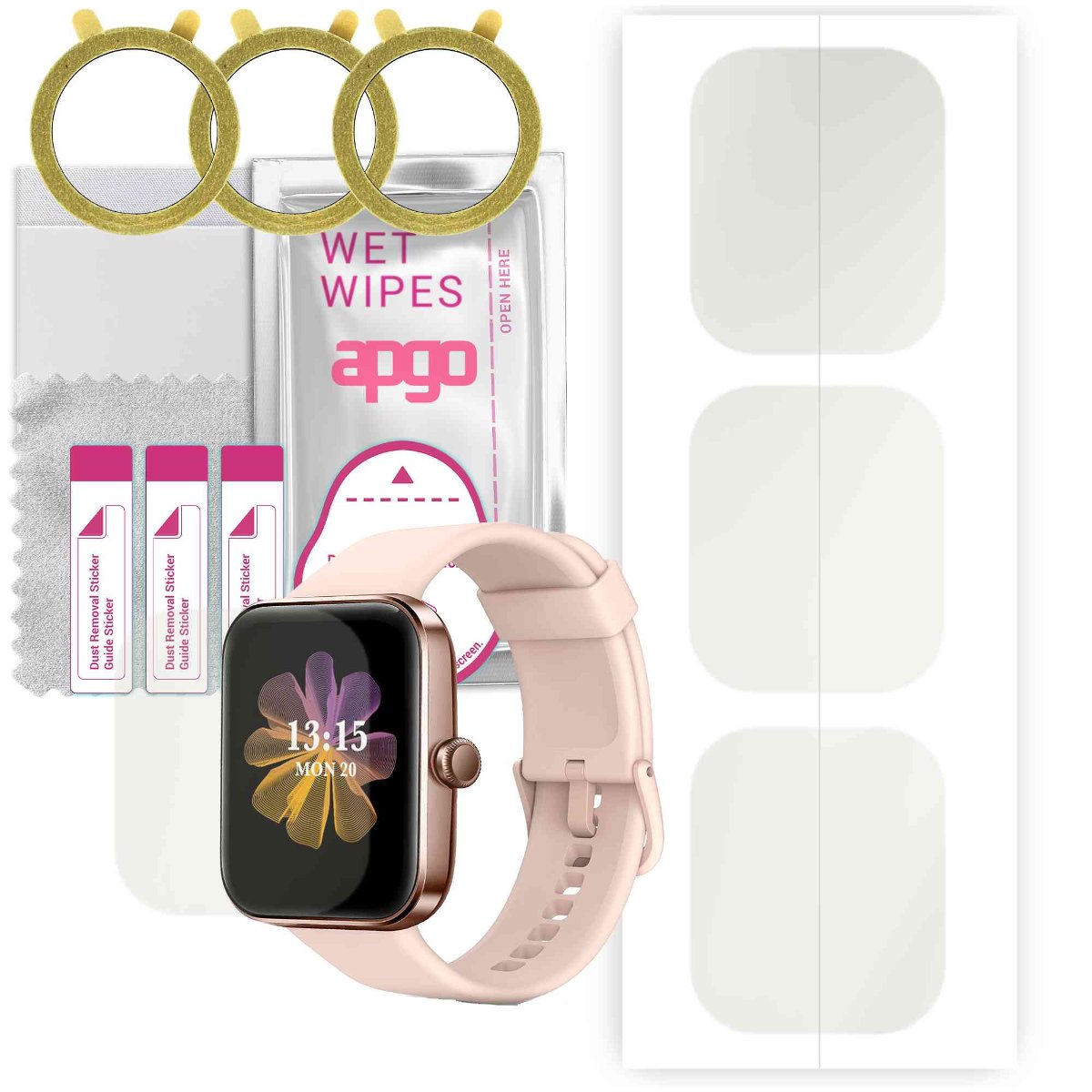 3x Folia hydrożelowa MATOWA do Tensky 207 Mini - apgo Smartwatch Hydrogel MATTE Protection Ochrona na ekran smartwatcha