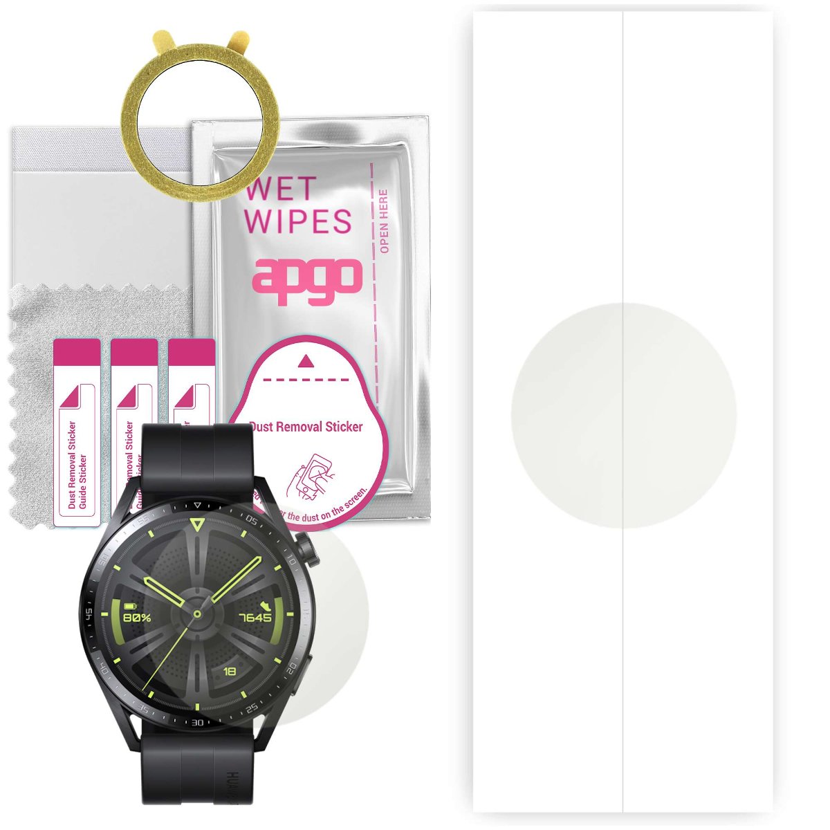 1x Folia hydrożelowa MATOWA do Huawei Watch GT 3 46mm Active - apgo Smartwatch Hydrogel MATTE Protection Ochrona na ekran smartwatcha