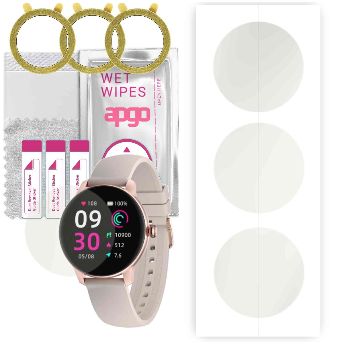 3x Folia hydrożelowa MATOWA do Mijia Kieslect L11 Lady 40mm - apgo Smartwatch Hydrogel MATTE Protection Ochrona na ekran smartwatcha
