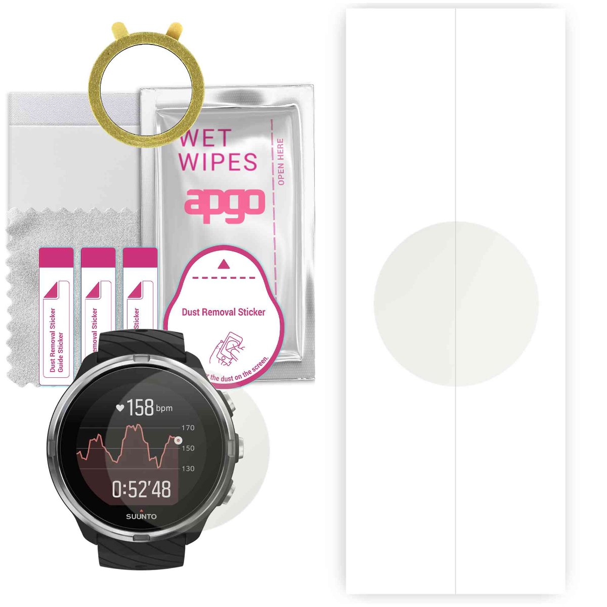 1x Folia hydrożelowa MATOWA do Suunto 9 - apgo Smartwatch Hydrogel MATTE Protection Ochrona na ekran smartwatcha