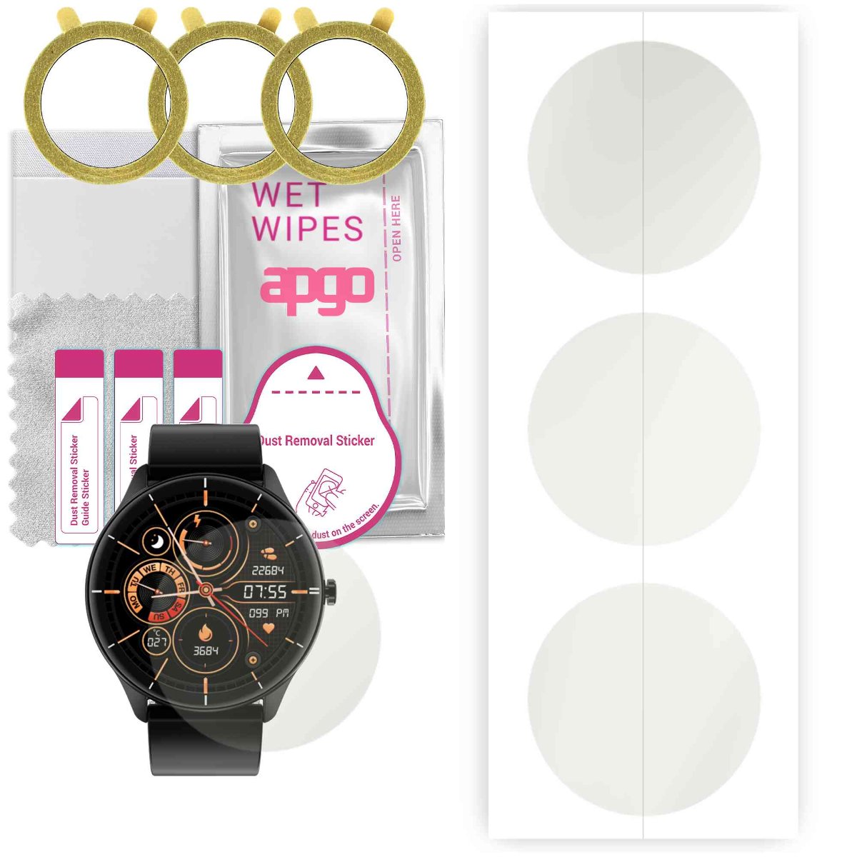 3x Folia hydrożelowa MATOWA do Watchmark Fashionwatch WQ21 - apgo Smartwatch Hydrogel MATTE Protection Ochrona na ekran smartwatcha