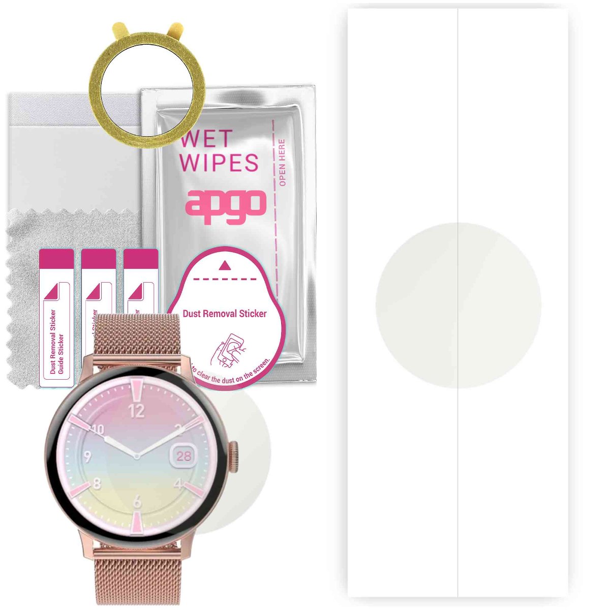 1x Folia hydrożelowa MATOWA do Smartwatch DT2 - apgo Smartwatch Hydrogel MATTE Protection Ochrona na ekran smartwatcha