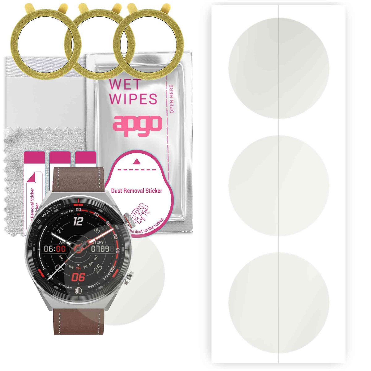 3x Folia hydrożelowa MATOWA do Watchmark Fashionwatch Maverick - apgo Smartwatch Hydrogel MATTE Protection Ochrona na ekran smartwatcha