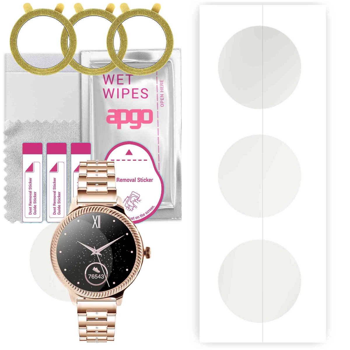 3x Folia hydrożelowa MATOWA do Watchmark Fashion Active - apgo Smartwatch Hydrogel MATTE Protection Ochrona na ekran smartwatcha