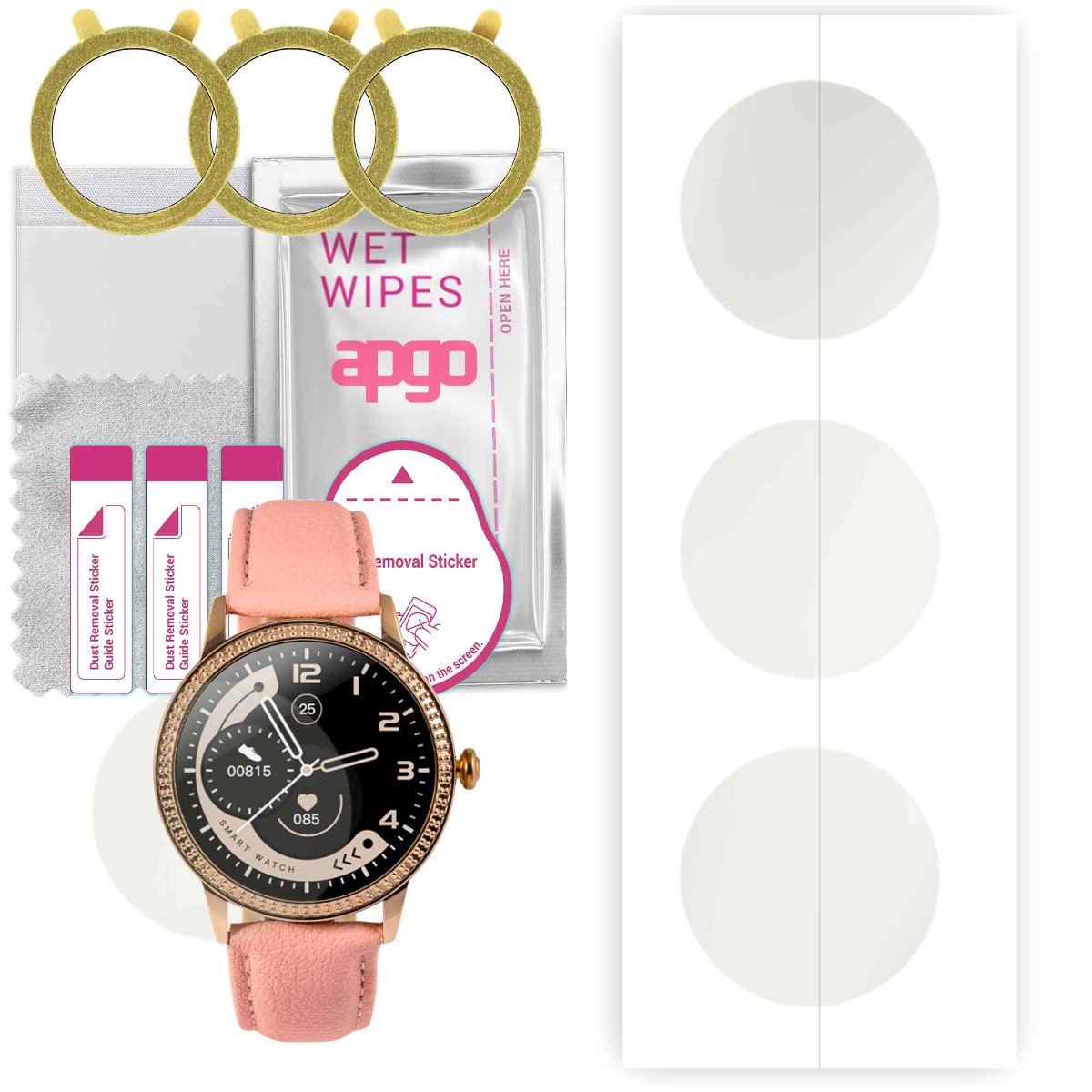 3x Folia hydrożelowa MATOWA do Watchmark Fashionwatch WCF18 - apgo Smartwatch Hydrogel MATTE Protection Ochrona na ekran smartwatcha