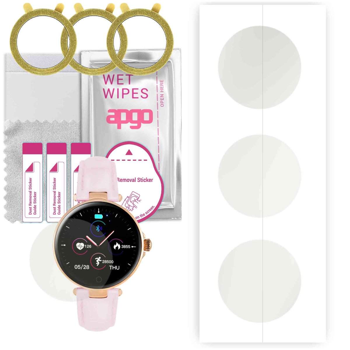3x Folia hydrożelowa MATOWA do Watchmark Fashionwatch WR6 - apgo Smartwatch Hydrogel MATTE Protection Ochrona na ekran smartwatcha