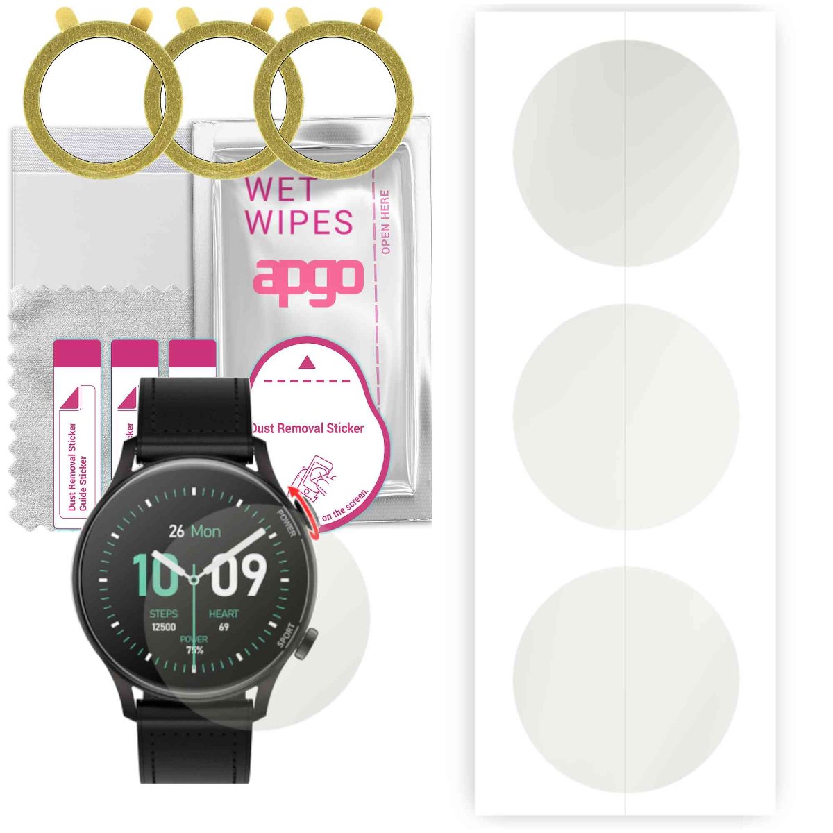 3x Folia hydrożelowa MATOWA do Forever Grand SW-700 - apgo Smartwatch Hydrogel MATTE Protection Ochrona na ekran smartwatcha