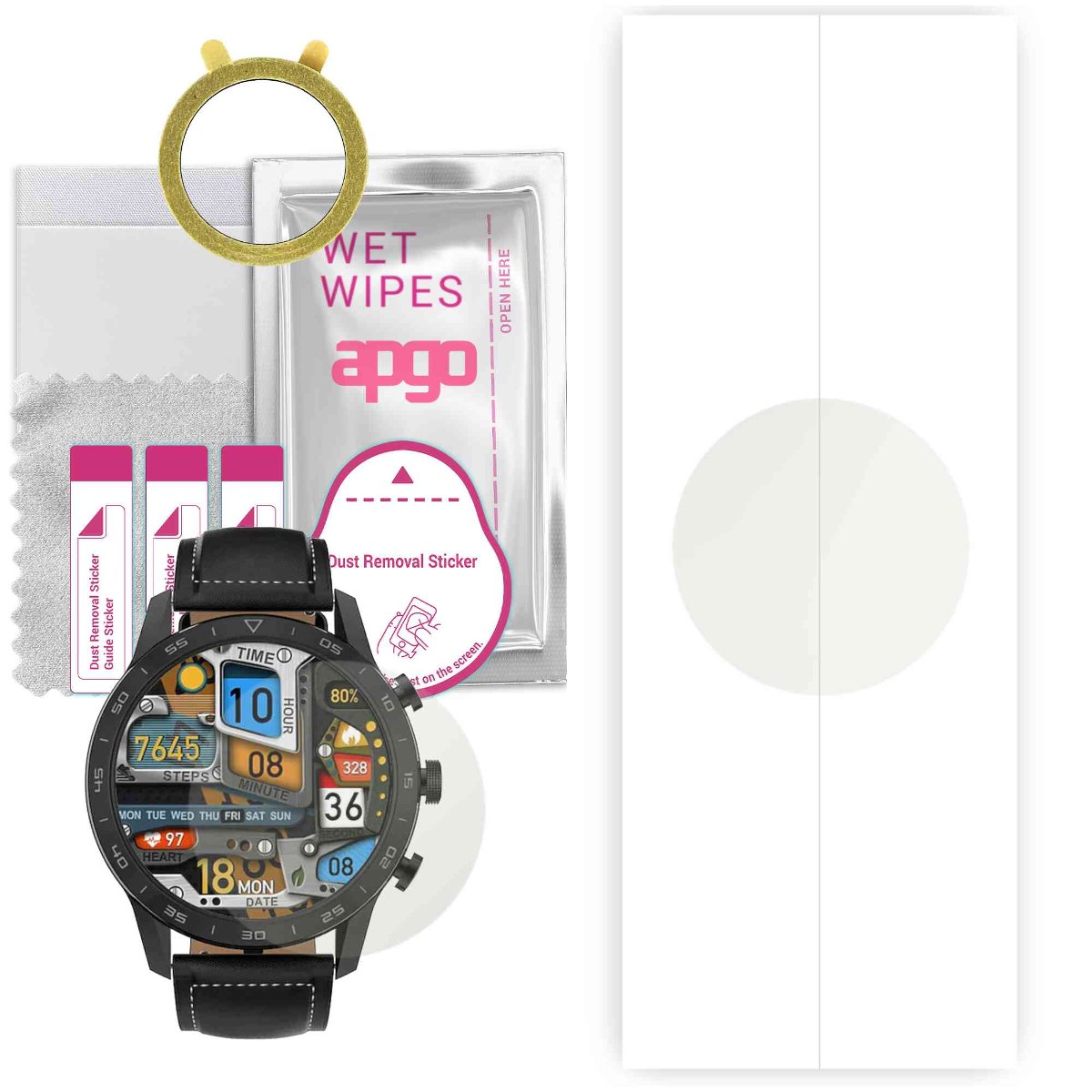 1x Folia hydrożelowa MATOWA do DT NO.1 DT70 - apgo Smartwatch Hydrogel MATTE Protection Ochrona na ekran smartwatcha