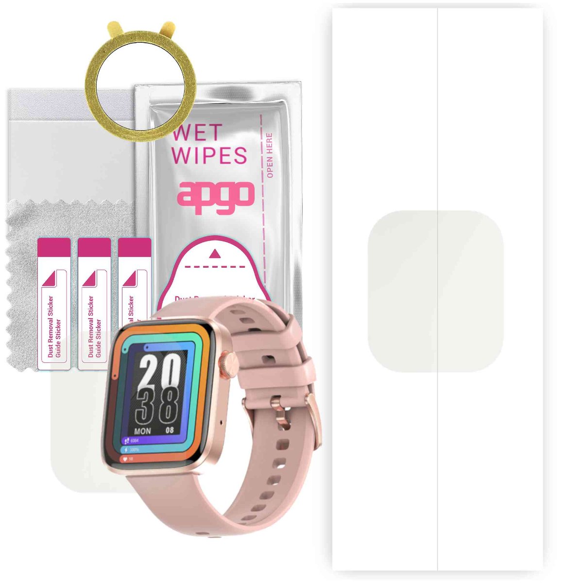 1x Folia hydrożelowa MATOWA do DT NO.1 DT101 - apgo Smartwatch Hydrogel MATTE Protection Ochrona na ekran smartwatcha