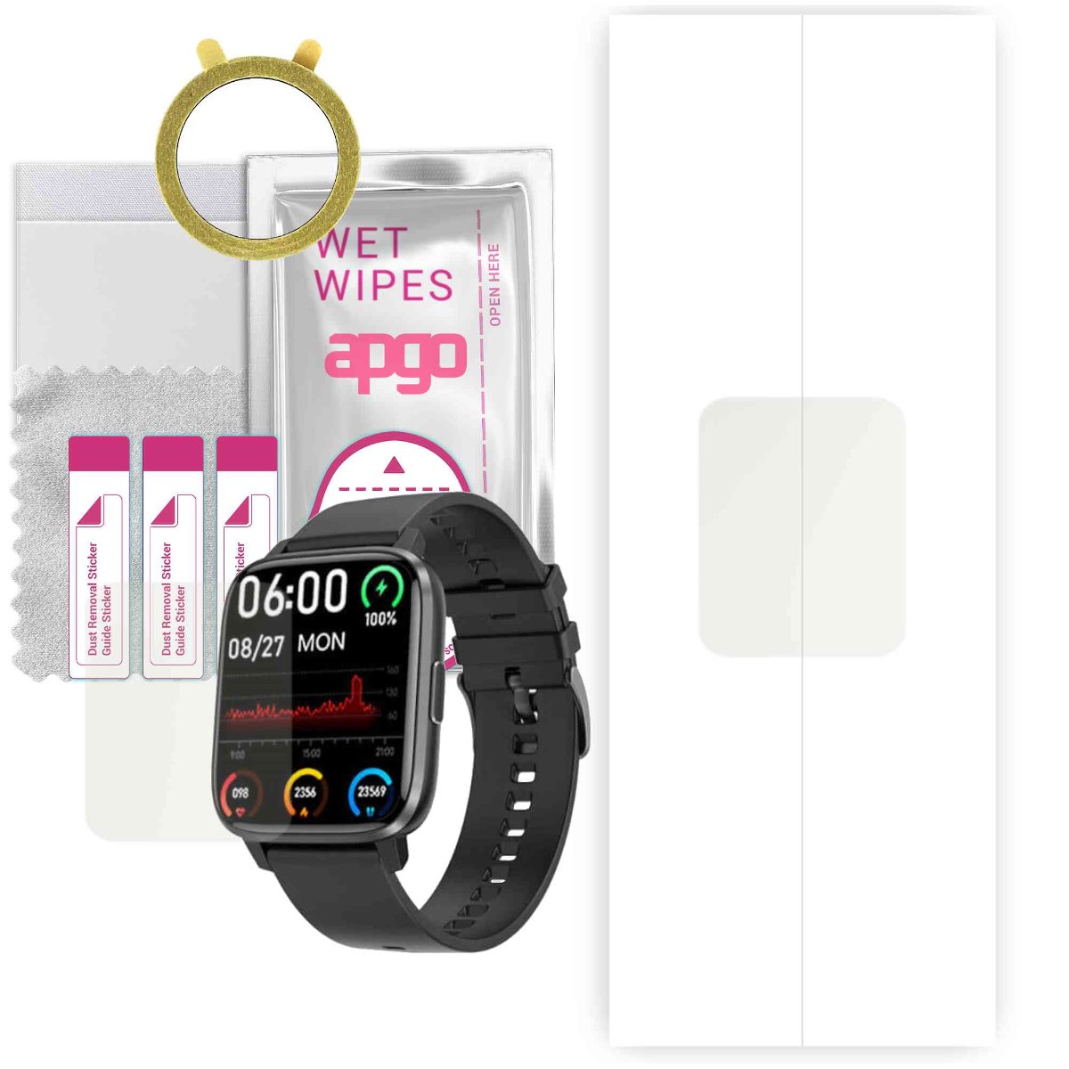 1x Folia hydrożelowa MATOWA do DT NO.1 DTX Max - apgo Smartwatch Hydrogel MATTE Protection Ochrona na ekran smartwatcha
