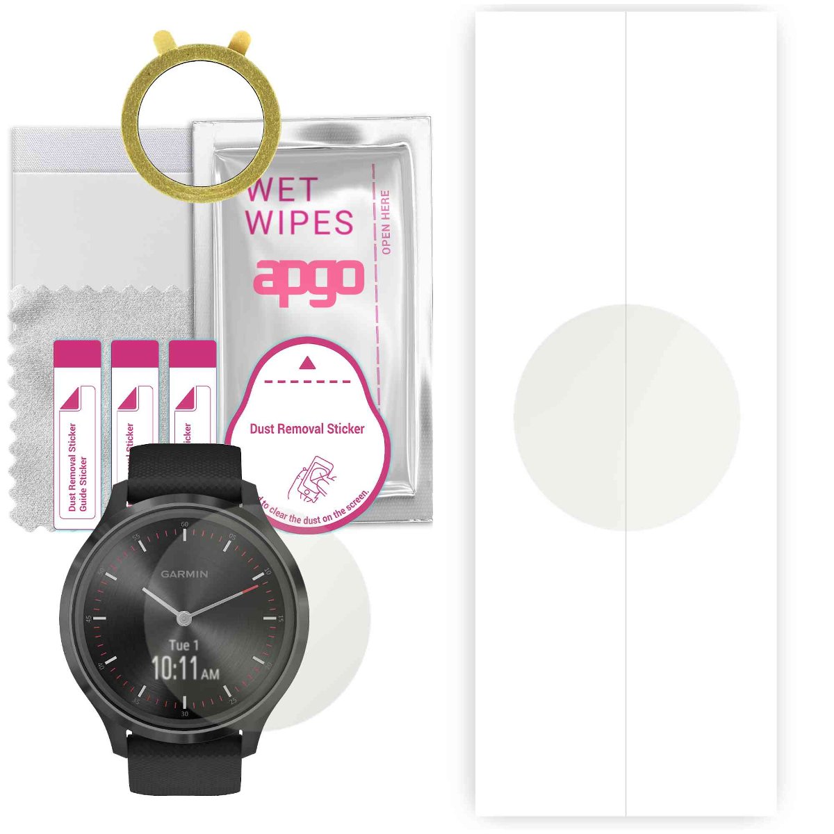 1x Folia hydrożelowa MATOWA do Garmin Vivomove 3S - apgo Smartwatch Hydrogel MATTE Protection Ochrona na ekran smartwatcha